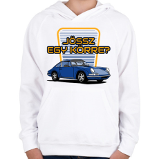 PRINTFASHION Porsche - Gyerek kapucnis pulóver - Fehér