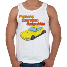 PRINTFASHION Porsche Szerelem Száguldás - Férfi atléta - Fehér