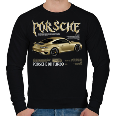 PRINTFASHION porsche turbo gold - Férfi pulóver - Fekete