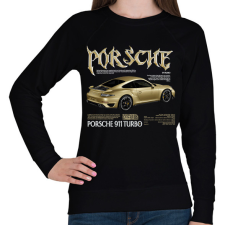 PRINTFASHION porsche turbo gold - Női pulóver - Fekete női pulóver, kardigán