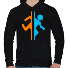 PRINTFASHION Portal - Férfi kapucnis pulóver - Fekete