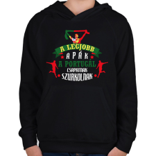 PRINTFASHION Portugál csapat - Gyerek kapucnis pulóver - Fekete gyerek pulóver, kardigán