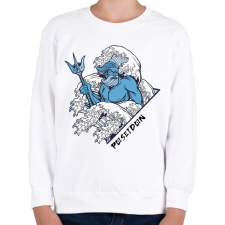 PRINTFASHION Poseidon - Görög tenger isten - Gyerek pulóver - Fehér gyerek pulóver, kardigán