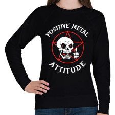 PRINTFASHION Positive metal attitude - Női pulóver - Fekete női pulóver, kardigán
