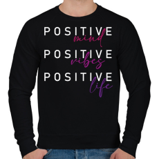 PRINTFASHION Positive mind Positive vibes positive vibes - Férfi pulóver - Fekete