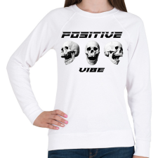 PRINTFASHION Positive Vibe - Női pulóver - Fehér női pulóver, kardigán
