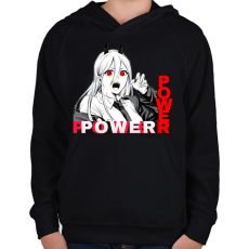 PRINTFASHION Power minta (Chainsaw man) - Gyerek kapucnis pulóver - Fekete