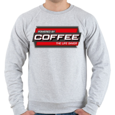 PRINTFASHION Powered by Coffee - Férfi pulóver - Sport szürke