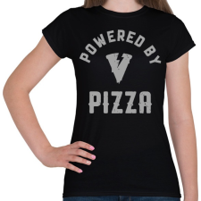 PRINTFASHION Powered by Pizza - Női póló - Fekete női póló