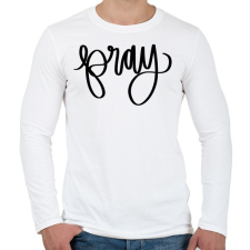 PRINTFASHION Pray - Férfi hosszú ujjú póló - Fehér férfi póló