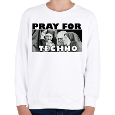 PRINTFASHION Pray for Techno - Gyerek pulóver - Fehér gyerek pulóver, kardigán