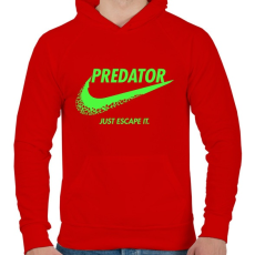 PRINTFASHION Predator - Férfi kapucnis pulóver - Piros