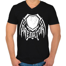 PRINTFASHION Predator - Férfi V-nyakú póló - Fekete