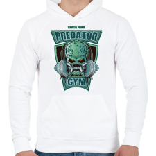 PRINTFASHION Predator Gym - Férfi kapucnis pulóver - Fehér férfi pulóver, kardigán