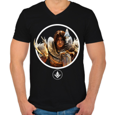 PRINTFASHION Predecessor - Greystone - Férfi V-nyakú póló - Fekete férfi póló