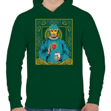 PRINTFASHION Prédikátor - Férfi kapucnis pulóver - Sötétzöld