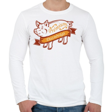 PRINTFASHION Prémium disznóvágás - Férfi hosszú ujjú póló - Fehér férfi póló