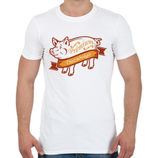 PRINTFASHION Prémium disznóvágás - Férfi póló - Fehér