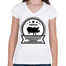 PRINTFASHION Prémium disznóvágók - Női V-nyakú póló - Fehér női póló