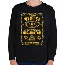 PRINTFASHION Prémium méhész - Évszámmal - Gyerek pulóver - Fekete gyerek pulóver, kardigán