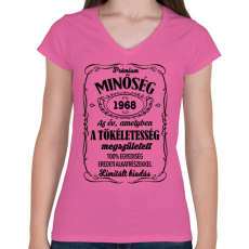 PRINTFASHION Prémium minőség, egyedi évszámmal! - Női V-nyakú póló - Rózsaszín