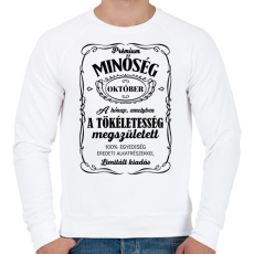 PRINTFASHION Prémium minőség - Hónappal (fekete) - Férfi pulóver - Fehér