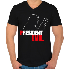 PRINTFASHION President Evil - Férfi V-nyakú póló - Fekete