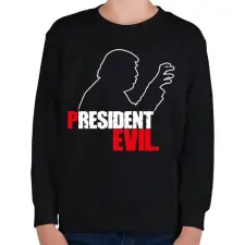 PRINTFASHION President Evil - Gyerek pulóver - Fekete gyerek pulóver, kardigán