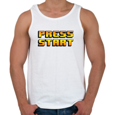 PRINTFASHION Press Start - Férfi atléta - Fehér atléta, trikó