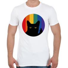PRINTFASHION Pride cat - Férfi póló - Fehér