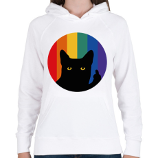 PRINTFASHION Pride cat - Női kapucnis pulóver - Fehér