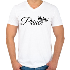 PRINTFASHION Prince - Férfi V-nyakú póló - Fehér férfi póló