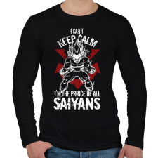 PRINTFASHION Prince of all saiyans - Férfi hosszú ujjú póló - Fekete férfi póló