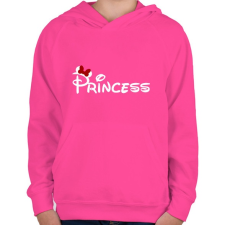 PRINTFASHION Princess fehér felirat - Gyerek kapucnis pulóver - Fukszia gyerek pulóver, kardigán
