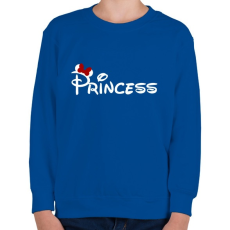 PRINTFASHION Princess fehér felirat - Gyerek pulóver - Királykék