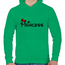 PRINTFASHION Princess fekete felirat - Férfi kapucnis pulóver - Zöld