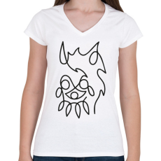 PRINTFASHION Princess Mononoke - Női V-nyakú póló - Fehér