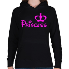 PRINTFASHION Princess - Női kapucnis pulóver - Fekete