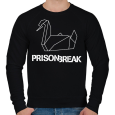 PRINTFASHION prison break fehér - Férfi pulóver - Fekete
