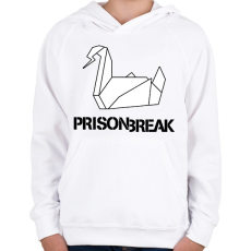 PRINTFASHION prison break fekete - Gyerek kapucnis pulóver - Fehér