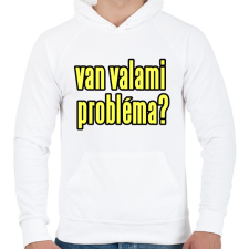 PRINTFASHION probléma - Férfi kapucnis pulóver - Fehér férfi pulóver, kardigán