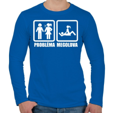 PRINTFASHION Probléma megoldva - Férfi hosszú ujjú póló - Királykék férfi póló