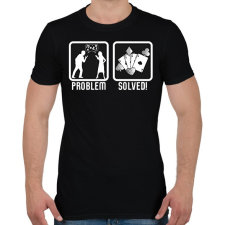 PRINTFASHION Probléma megoldva - Férfi póló - Fekete férfi póló