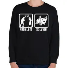PRINTFASHION Probléma megoldva - Gyerek pulóver - Fekete gyerek pulóver, kardigán