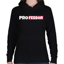 PRINTFASHION PROFESSOR - Női kapucnis pulóver - Fekete női pulóver, kardigán
