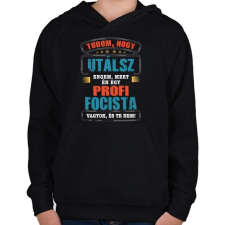 PRINTFASHION Profi focista - Gyerek kapucnis pulóver - Fekete gyerek pulóver, kardigán