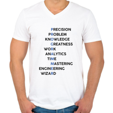 PRINTFASHION Programmer (black) - Férfi V-nyakú póló - Fehér