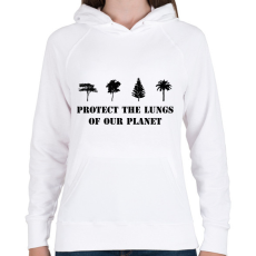 PRINTFASHION Protect the lungs (black) - Női kapucnis pulóver - Fehér