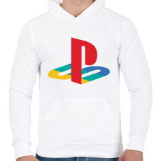 PRINTFASHION PS - Férfi kapucnis pulóver - Fehér