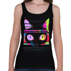 PRINTFASHION Psychedelic cat - Női atléta - Fekete